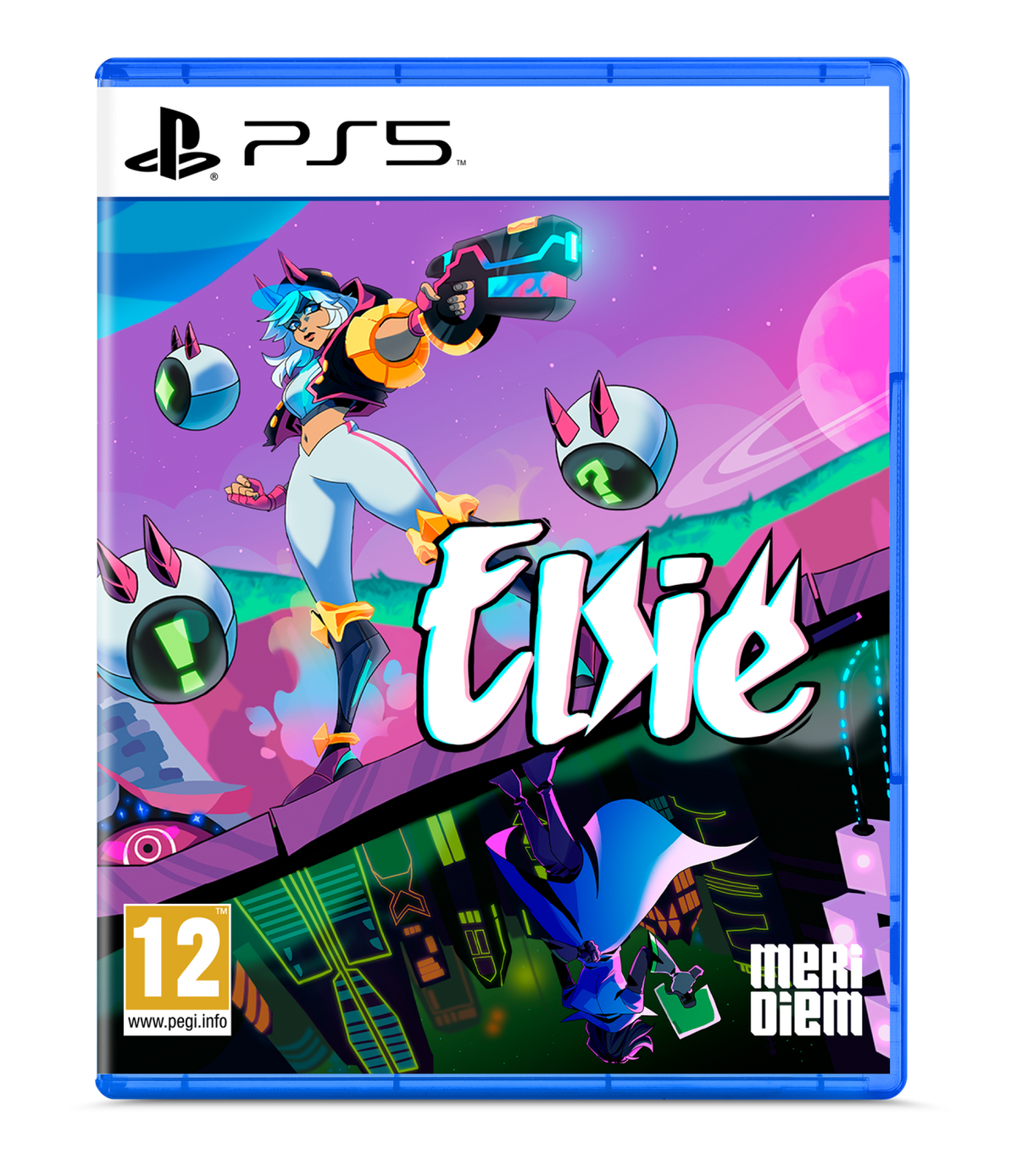 Portada del juego con una mujer con un atuendo azul y el título del juego 'Elsie'. Fondo negro.