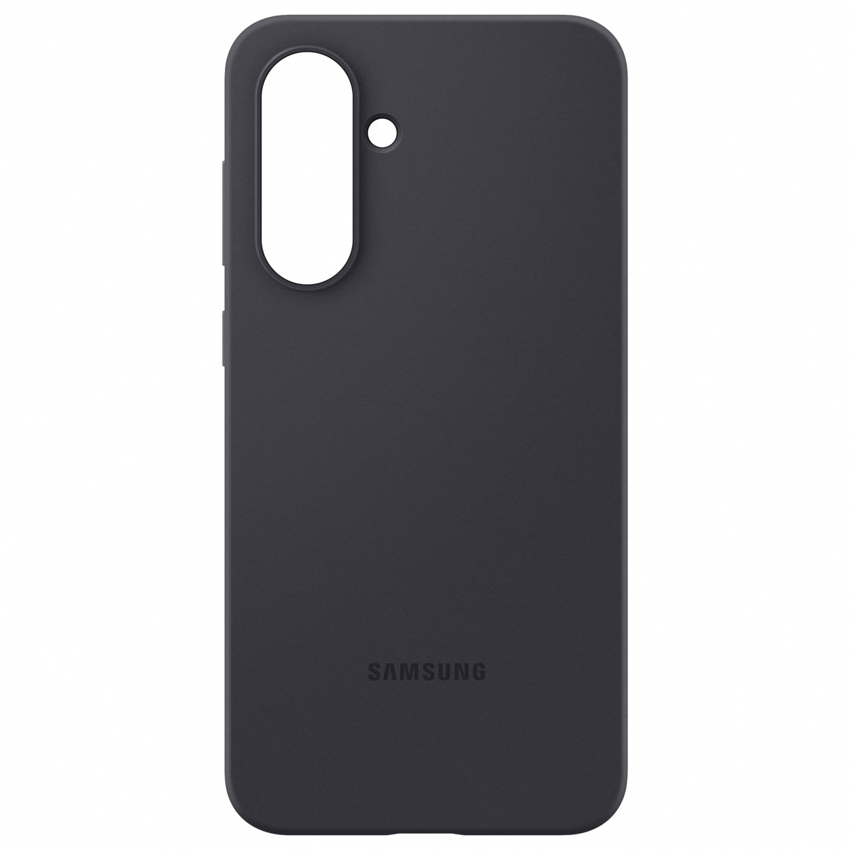 Custodia per telefono grigio scuro con fori per fotocamera e pulsanti, con logo Samsung.