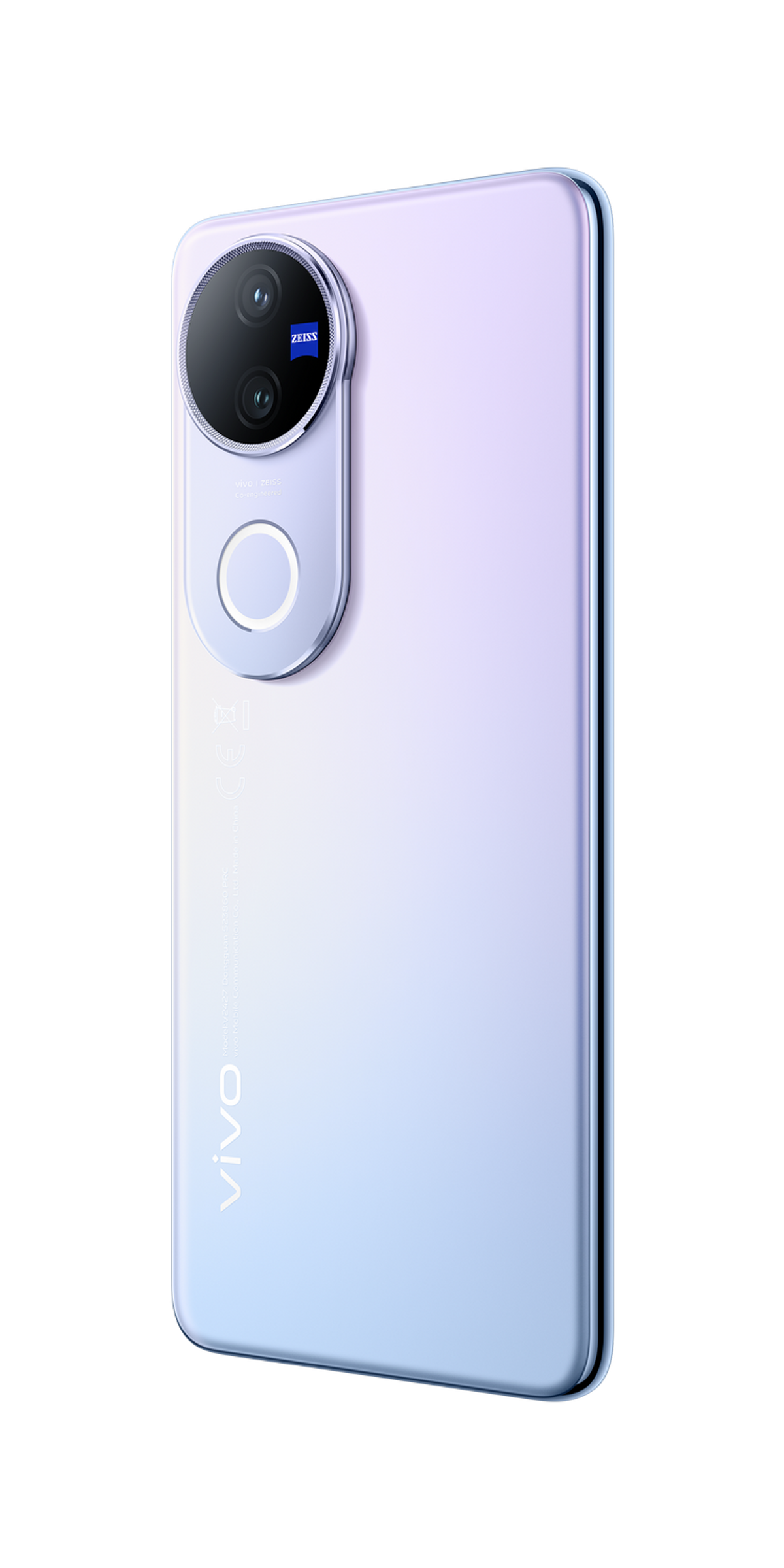 Niebiesko-fioletowy smartfon z dużym modułem aparatu.