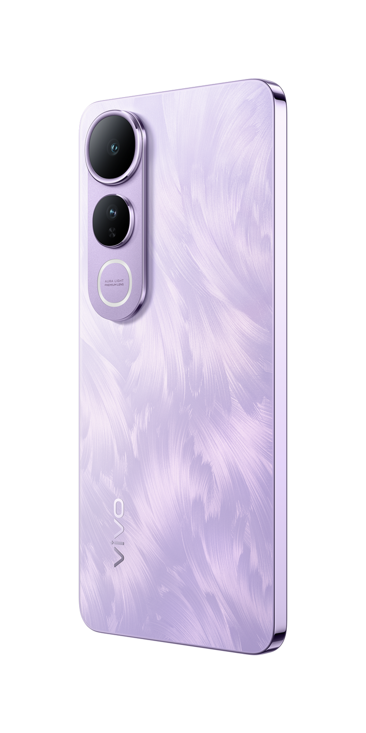 Fioletowy telefon z modułem aparatu z tyłu.