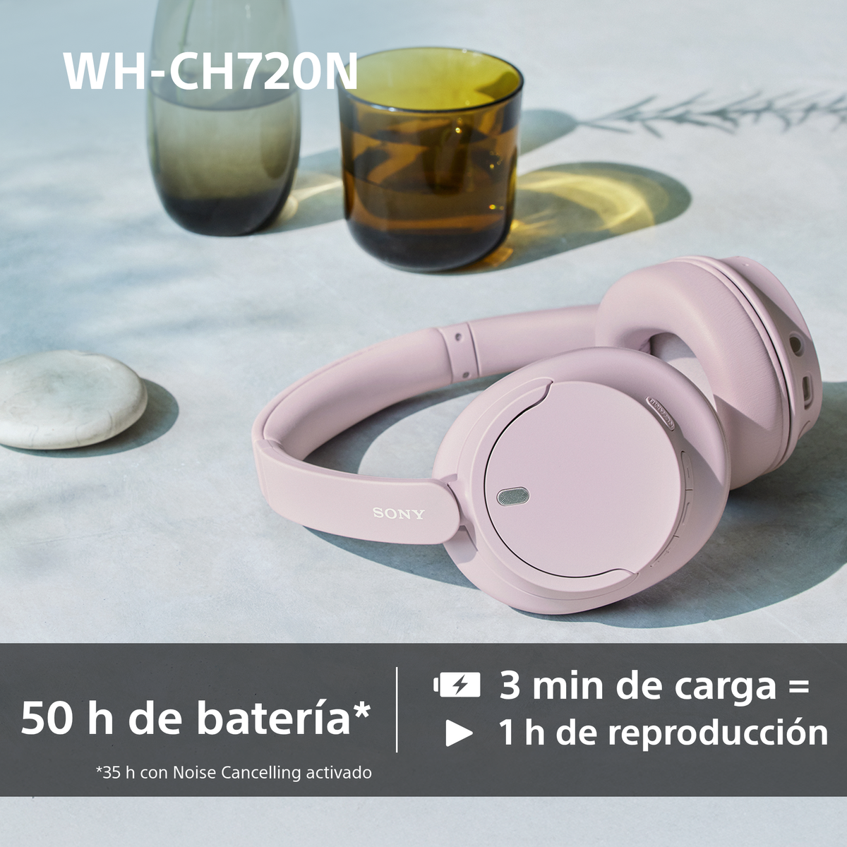 SONY WH-CH720 NP PINK, On-ear Kopfhörer Bluetooth Rosa