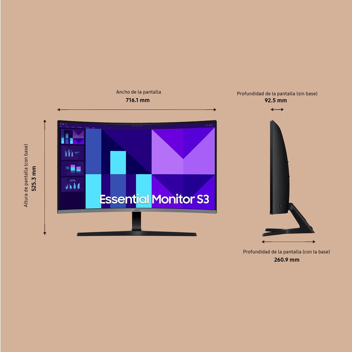 Monitor SAMSUNG Essential Monitor S3 9GD Czarny
