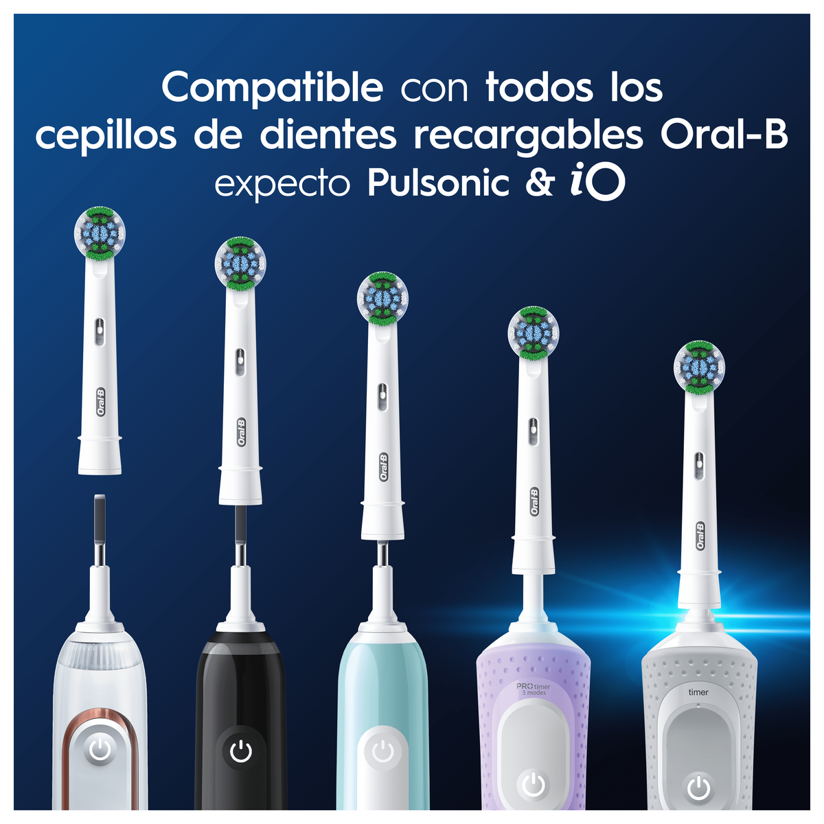 Testine e manici di spazzolini elettrici, compatibili con spazzolini ricaricabili Oral-B.