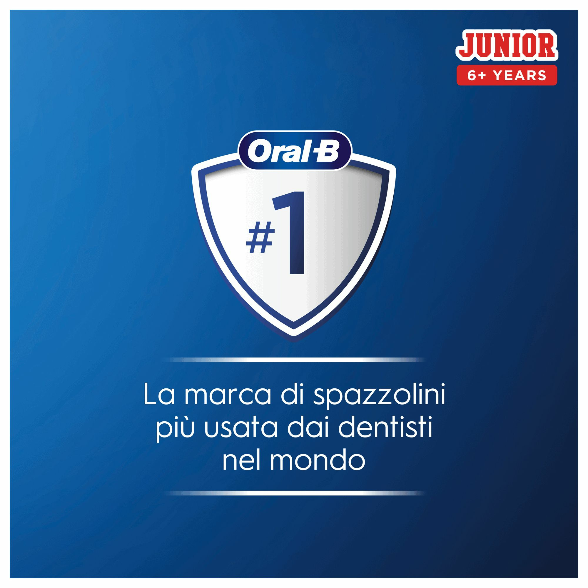 Una confezione di spazzolino Oral-B con il logo del marchio e testo in italiano.