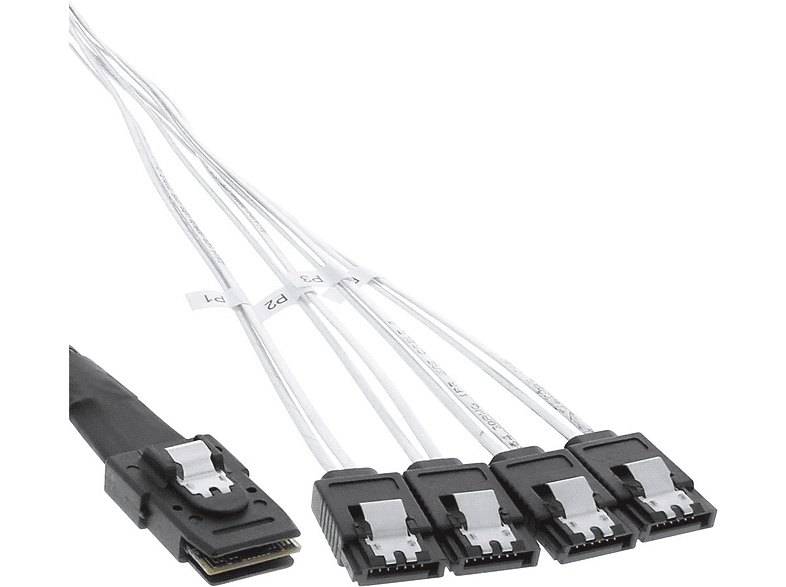 INLINE InLine® SAS Anschlusskabel, Mini-SAS SFF-8087 an 4x SATA, 1:1 ...