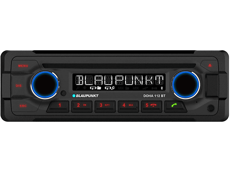 Blaupunkt BPA1123BT Autoradio 1-DIN Multicolor Con Bluetooth, RDS, 2 USB E Sub-Out