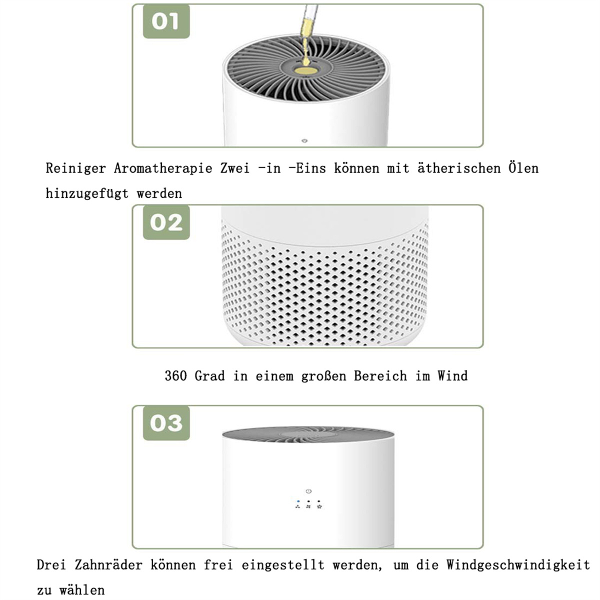 Zwei schwarze Lautsprecher mit Logo unten. Text: ZWEI 3-ZOLL-FULL-RANGE-TREIBER. Natural Hi-Fi Sound.