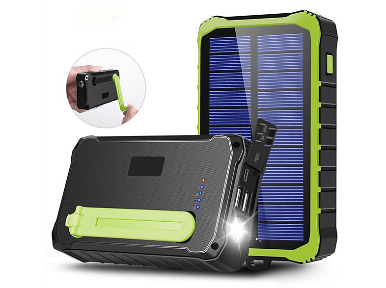 DENVER PSO-10012 10.000MAH SOLARPOWERBANK Powerbank 10000 mAh Schwarz; Grün