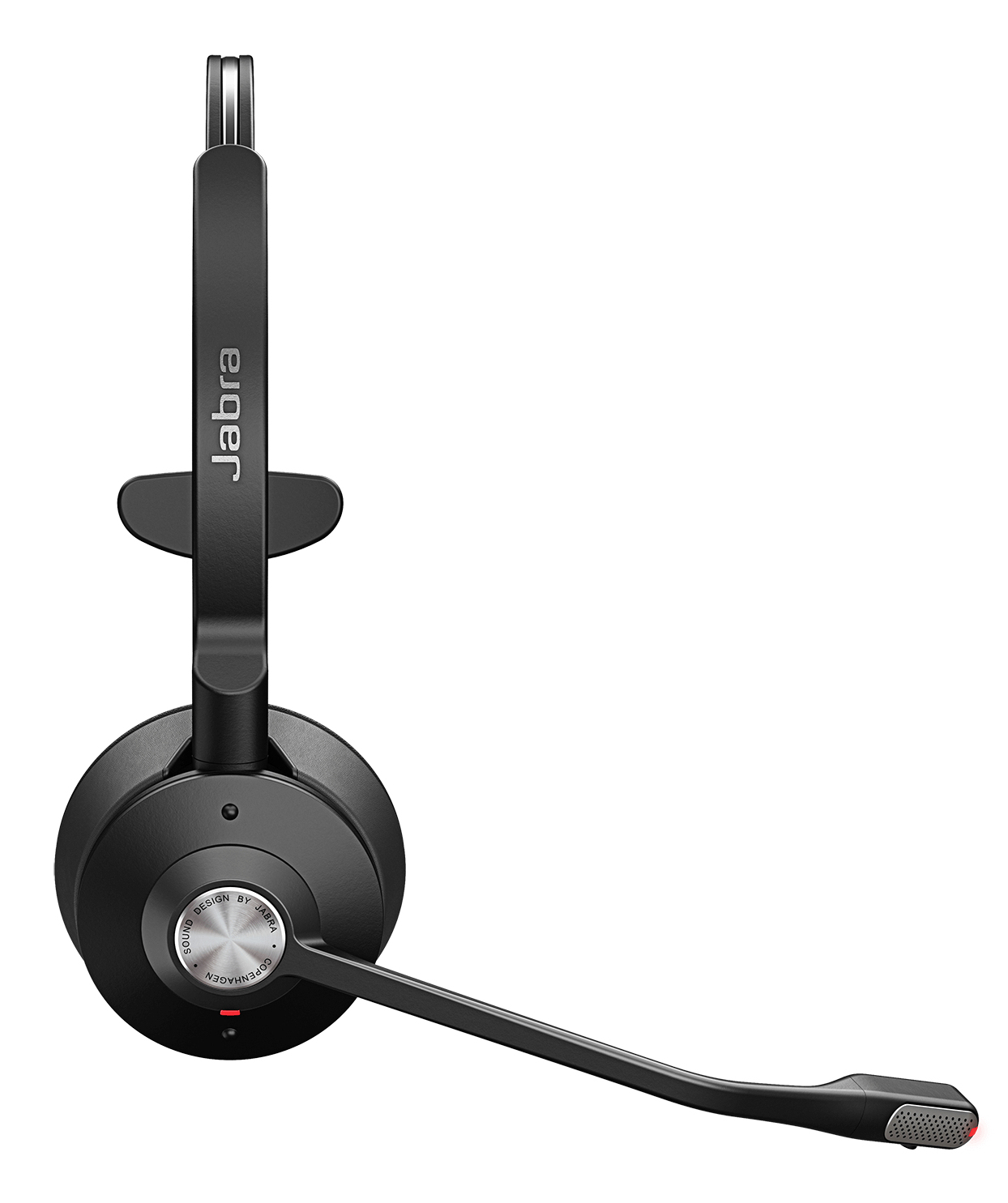 Cuffie Jabra nere con microfono. Lo sfondo è bianco.