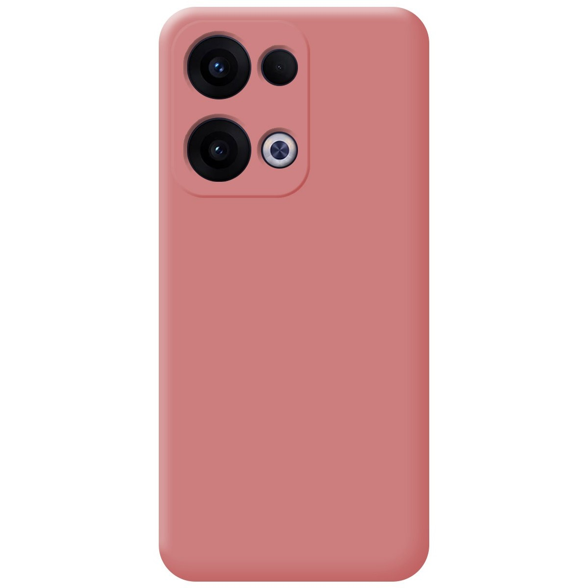 Custodia rosa per telefono con modulo fotocamera.