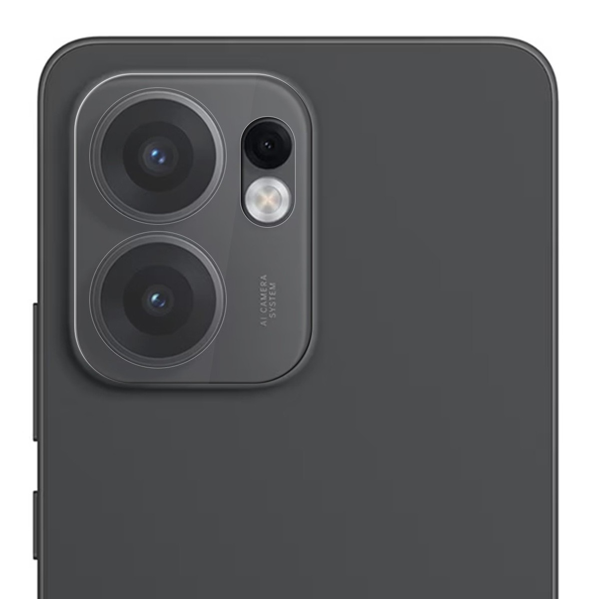 Primer plano de la parte trasera de un teléfono con dos cámaras y un flash.