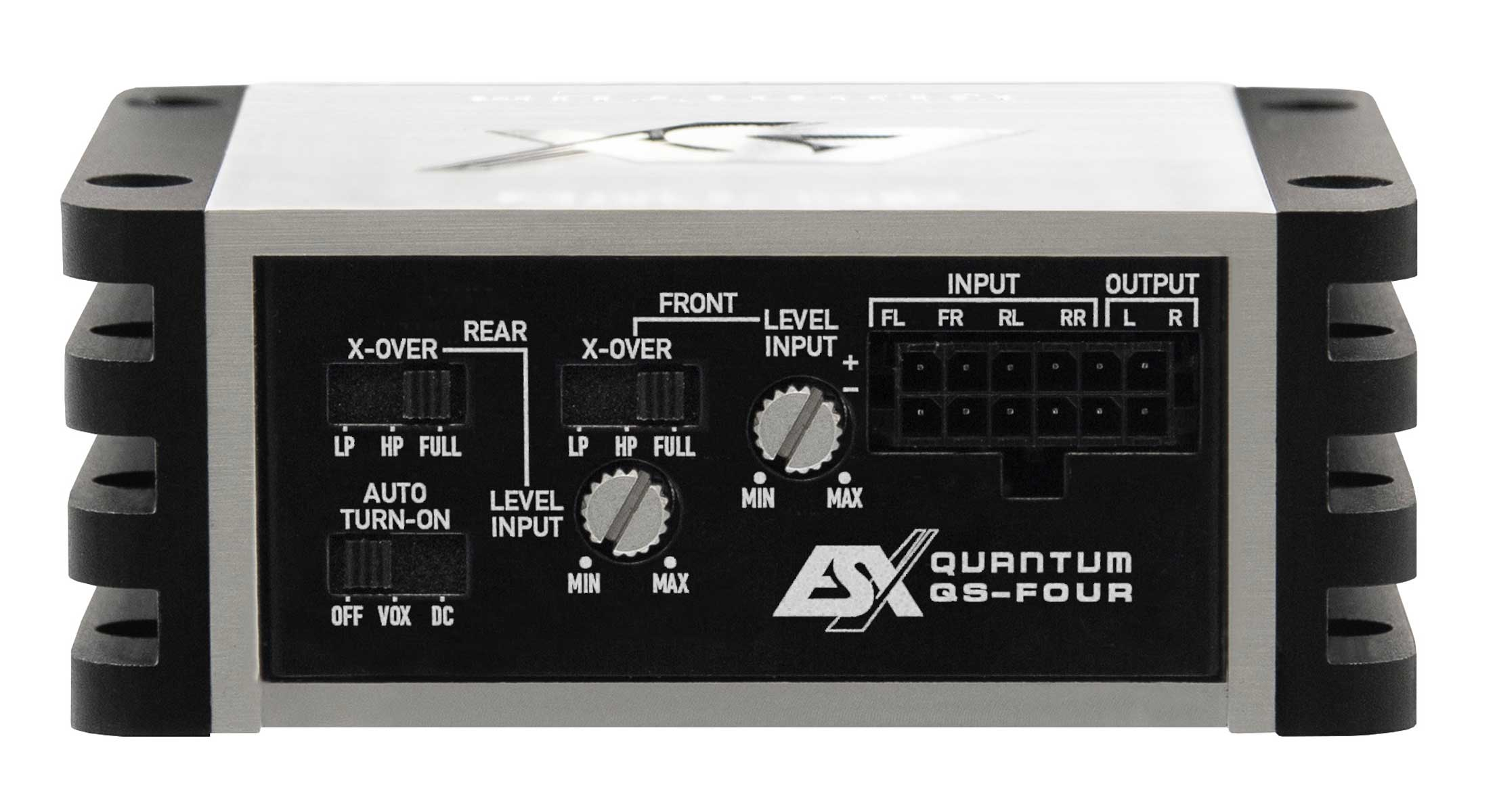 Elektronische Frequenzweichenkomponenten in einem schwarzen Gehäuse mit Anschlüssen.