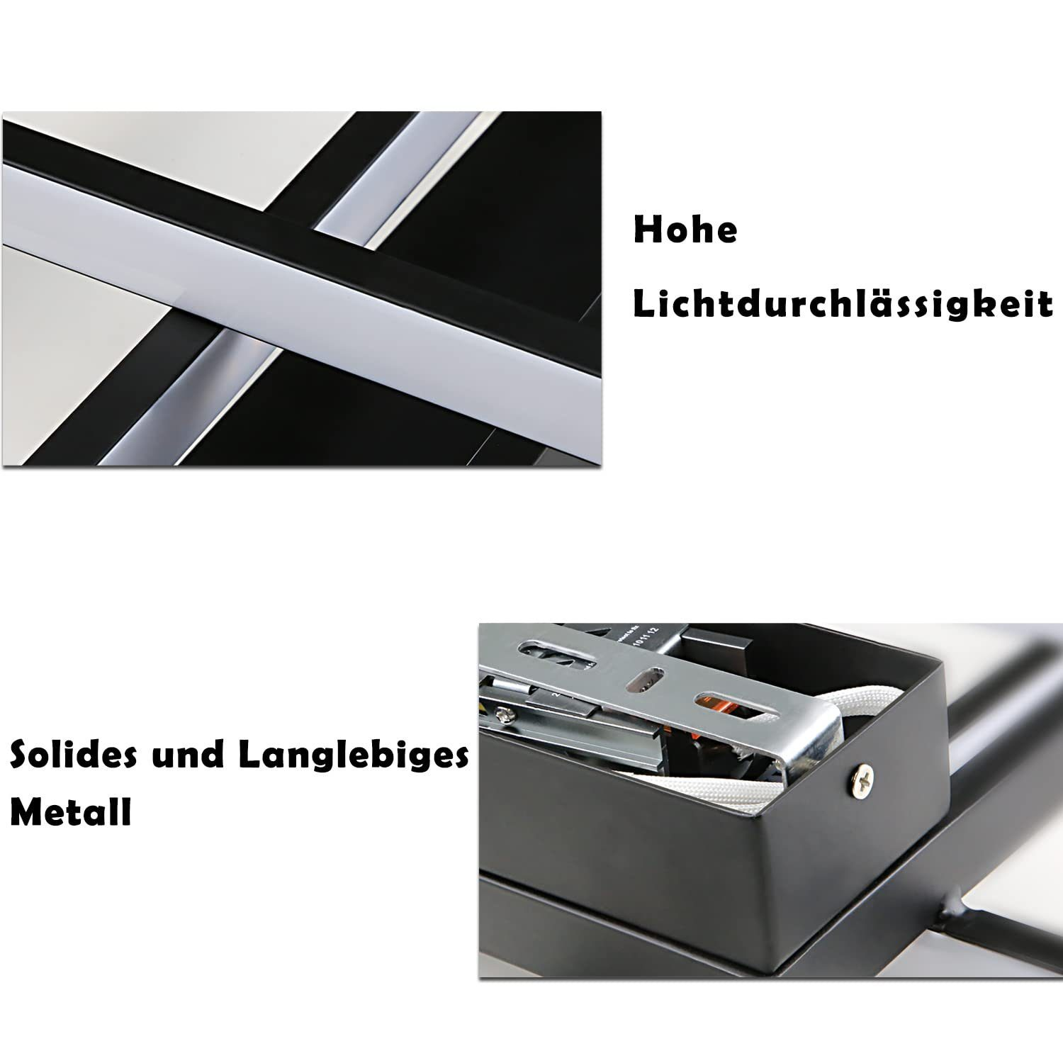 Zbliżenie czarno-białej lampy sufitowej.