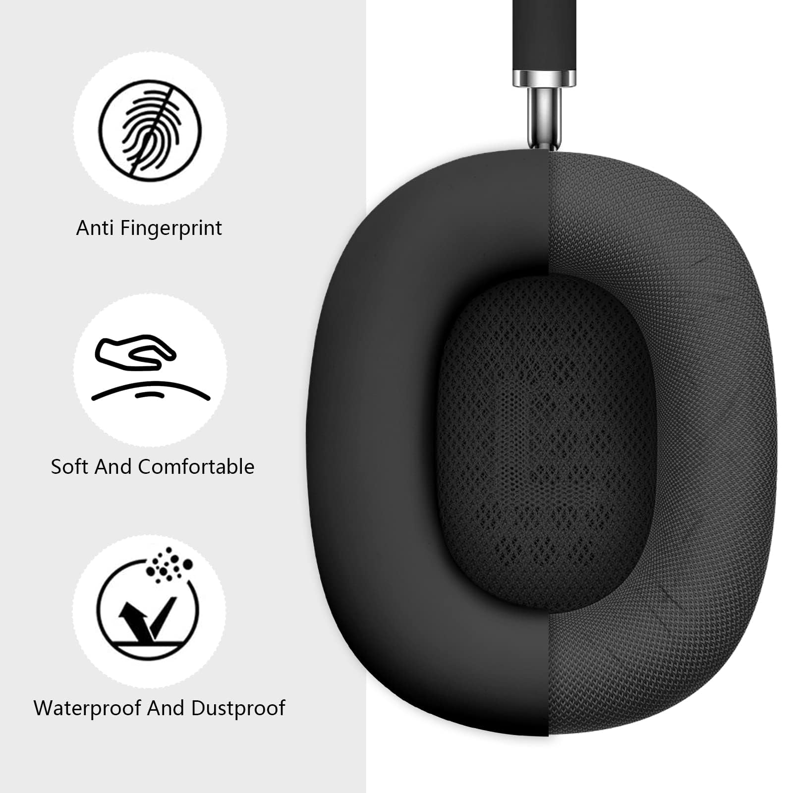 Kopfhörer-Ohrmuschel mit Anti-Fingerabdruck, weich und bequem und wasserdichtem Design.