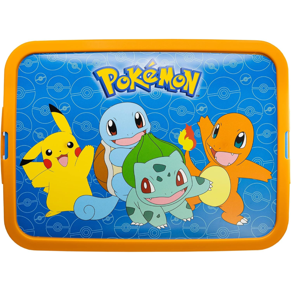 Vassoio per il pranzo a tema Pokémon con grafica di Pikachu, Squirtle, Bulbasaur e Charmander.