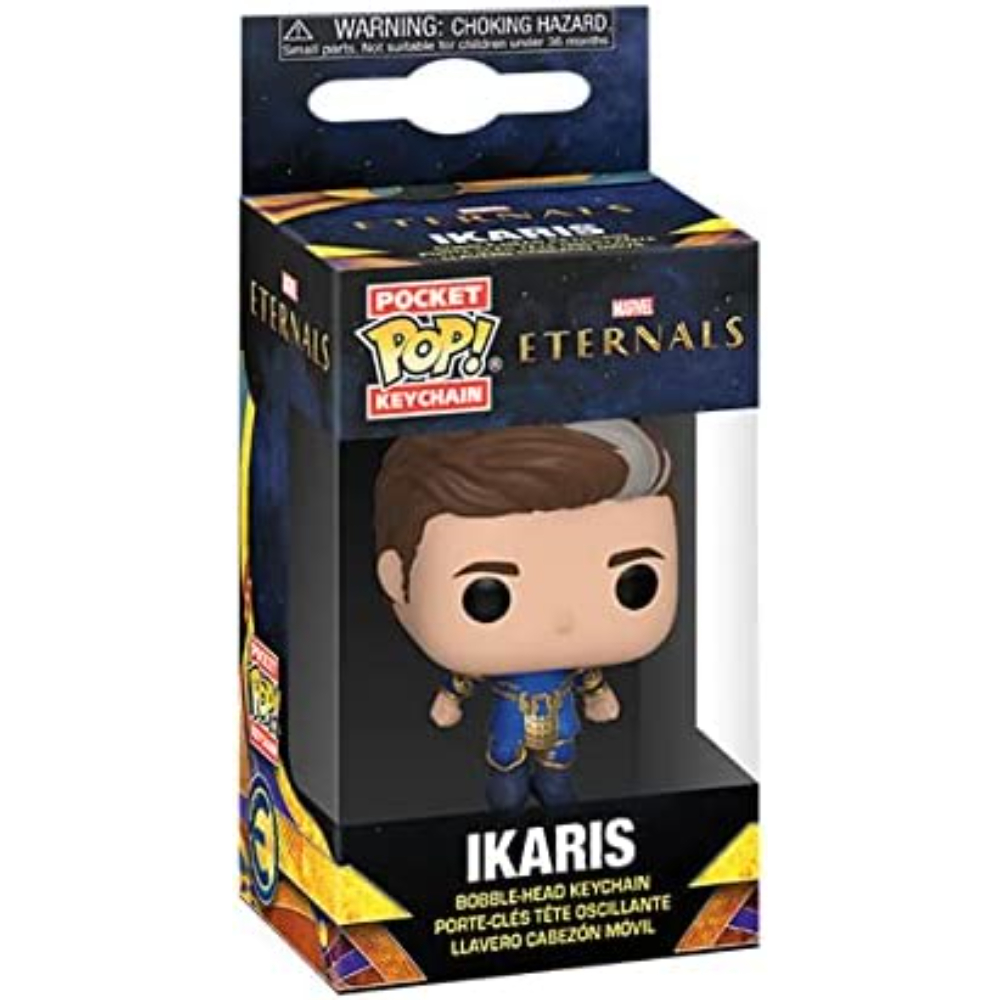 Portachiavi Ikaris Pocket Pop! in scatola, dalla serie Eternals.