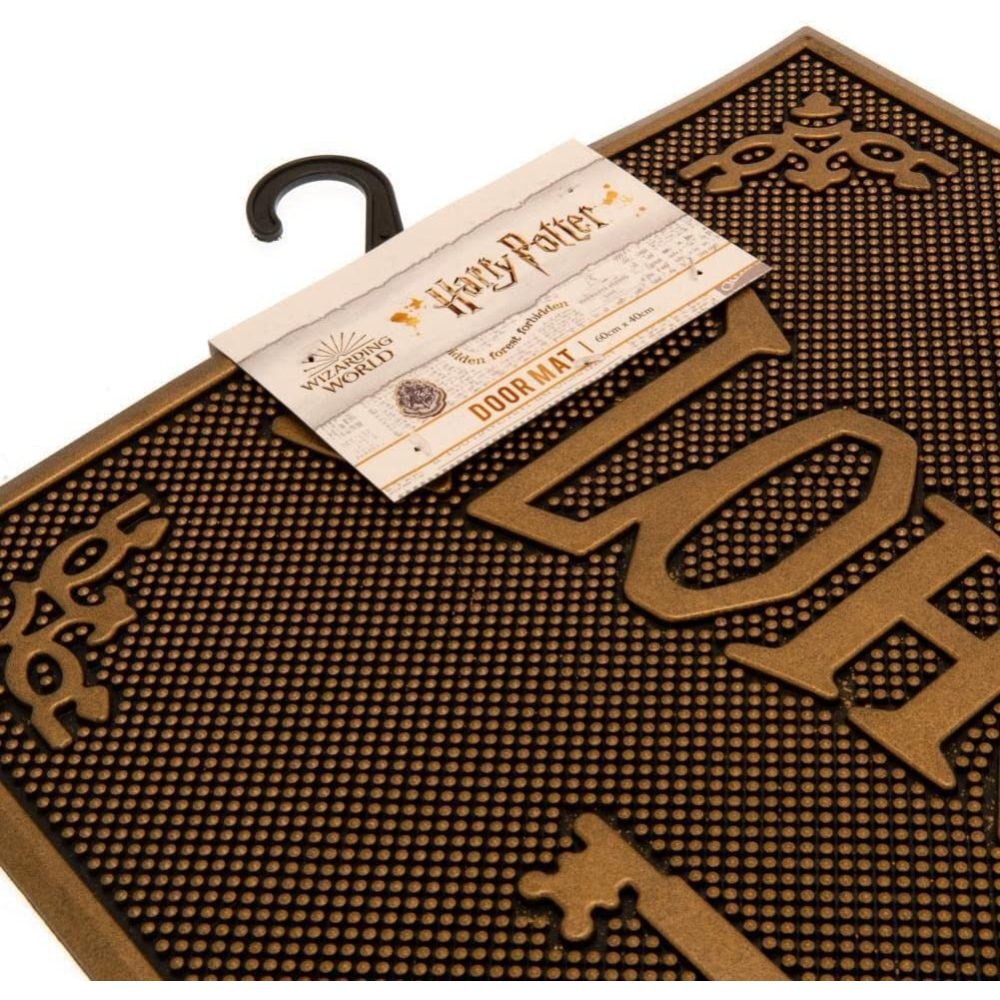 Alfombra de puerta con las palabras 'DOOR' y 'HARRY POTTER'.