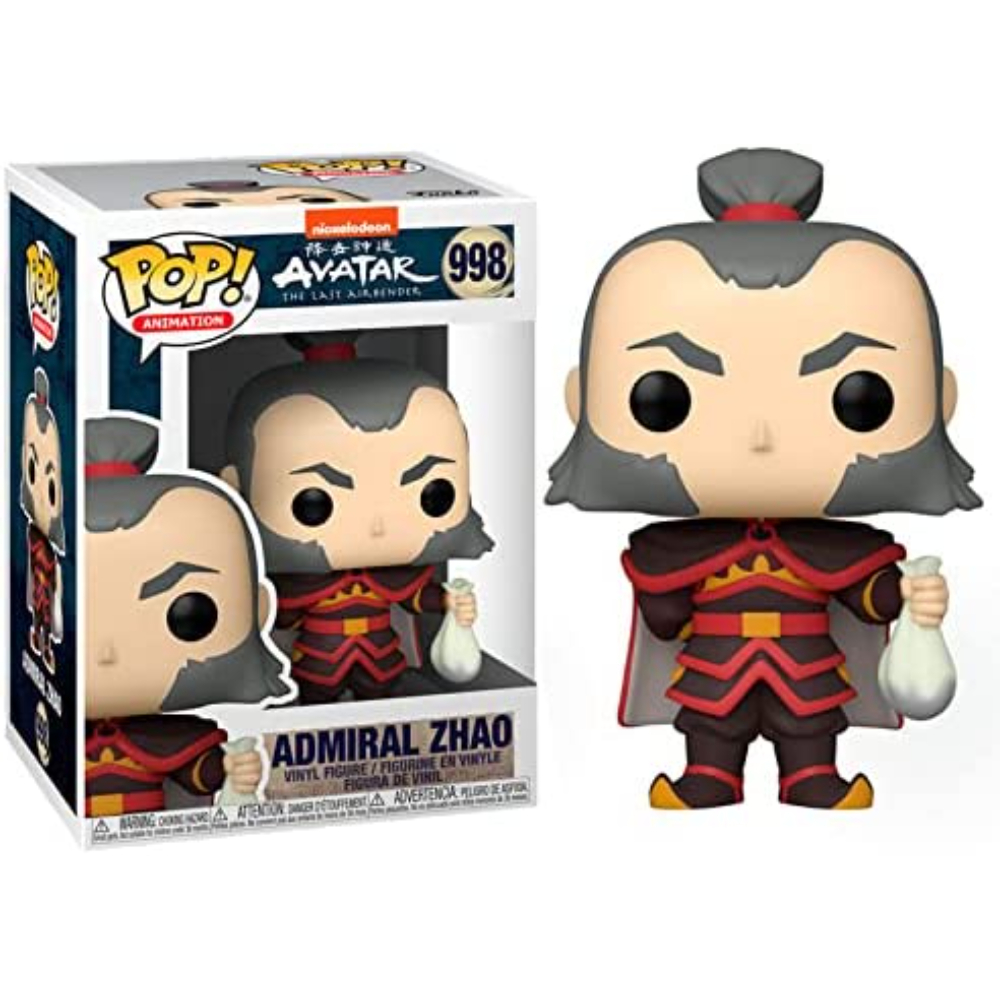 Zdjęcie produktu Funko Pop Admirała Zhao z pudełkiem, trzymającego torbę.