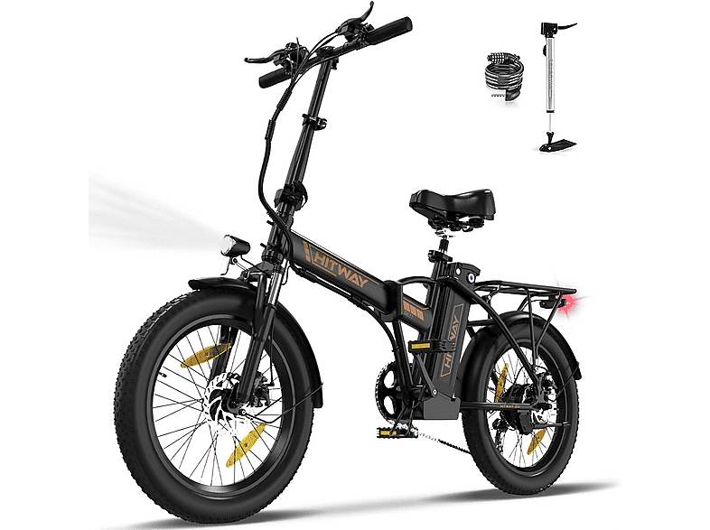 HITWAY BK11 Mountainbike (Laufradgröße: 20 Zoll, Unisex-Rad, 432Wh, schwarzorange)