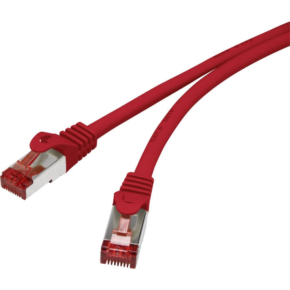 Due cavi Ethernet rossi con connettori rossi. Sono uno accanto all'altro.