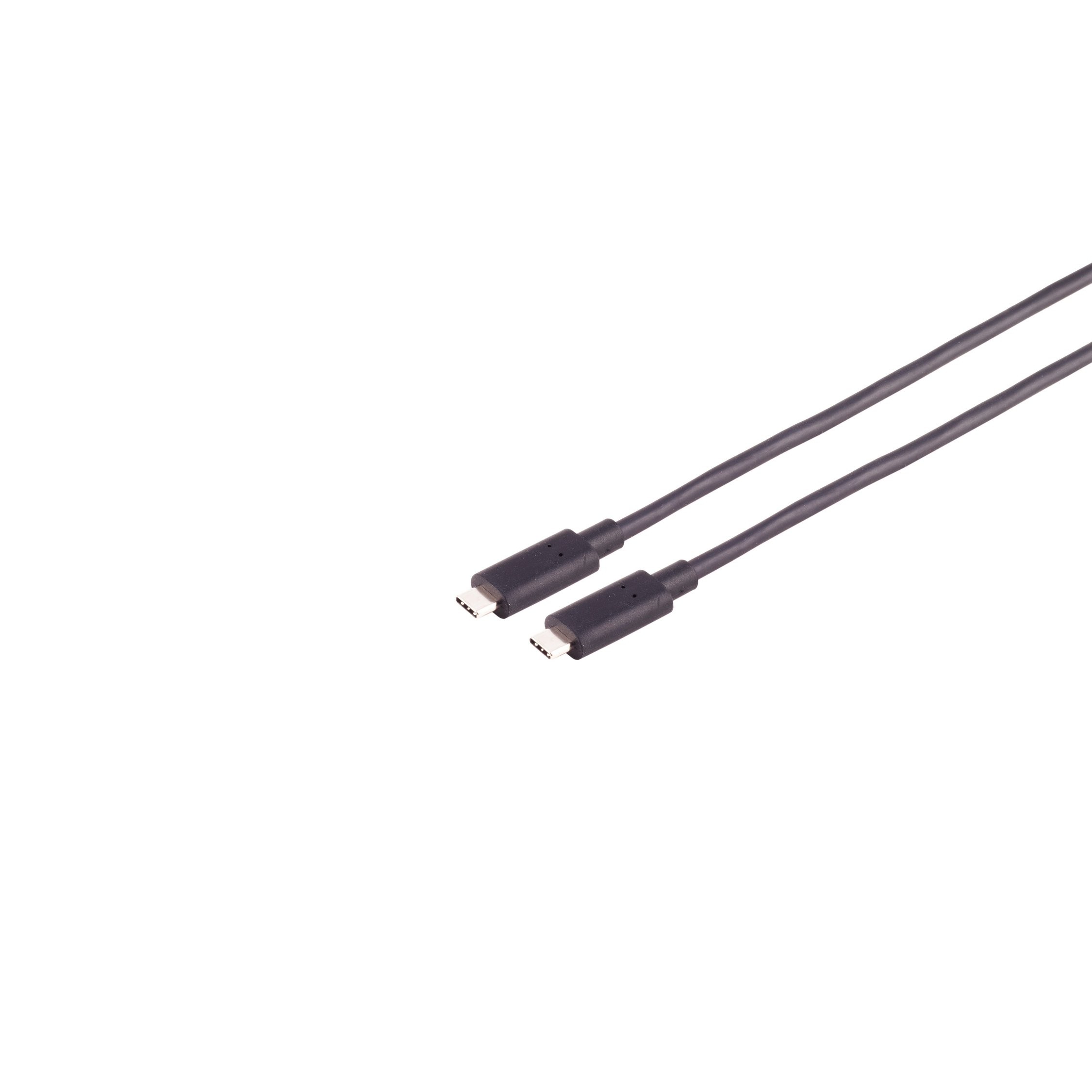 Due cavi USB-C grigio scuro affiancati su sfondo bianco.