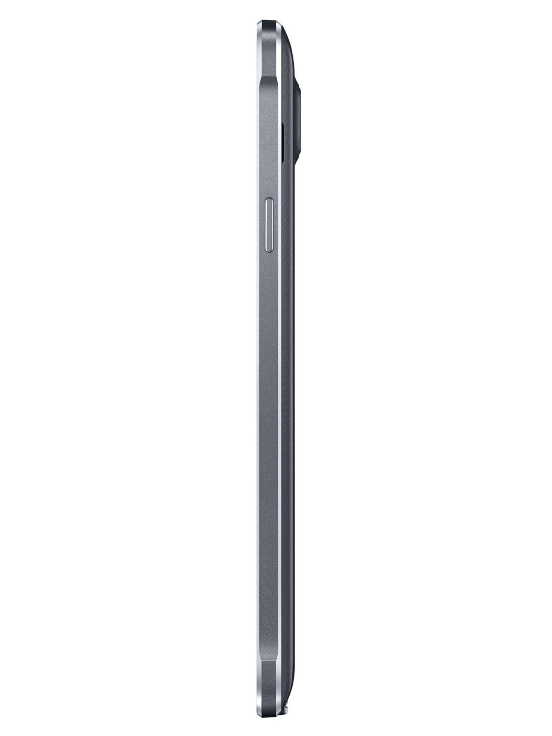 Seitenansicht eines grauen Telefons.
