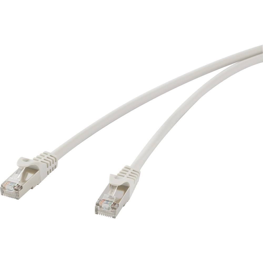 Due cavi Ethernet bianchi con connettori, sfondo bianco.