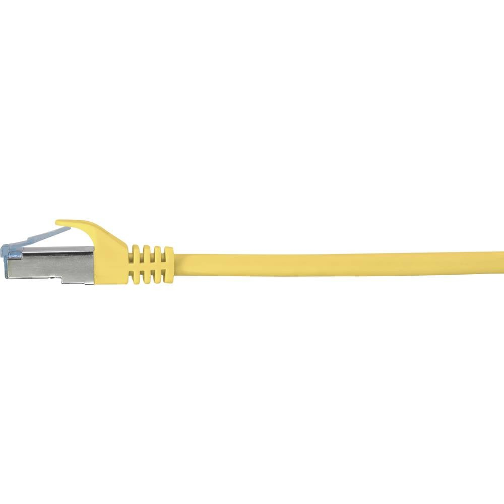 Cavo Ethernet giallo con connettore giallo.