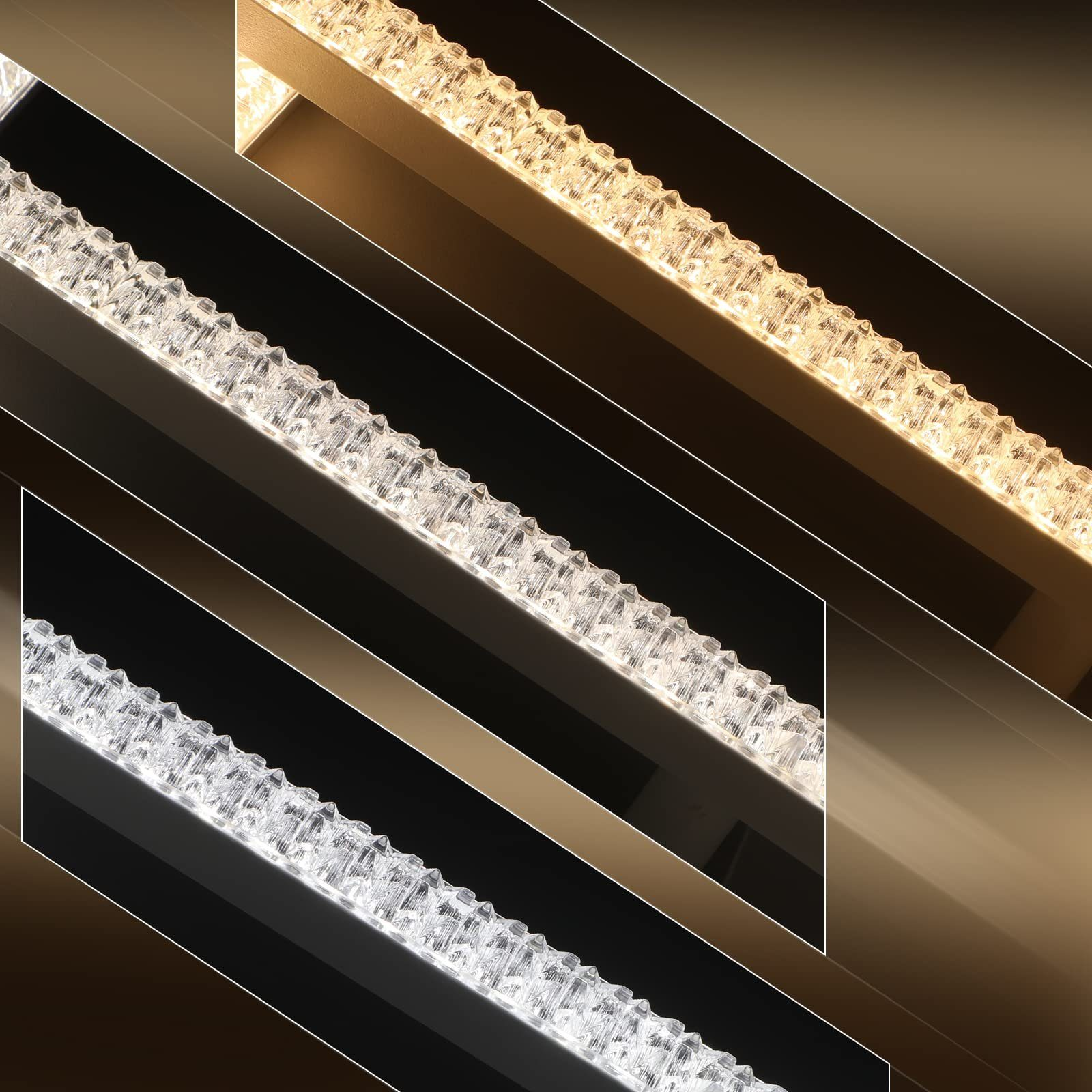 Primer plano de varias luces LED con diferentes temperaturas de color.