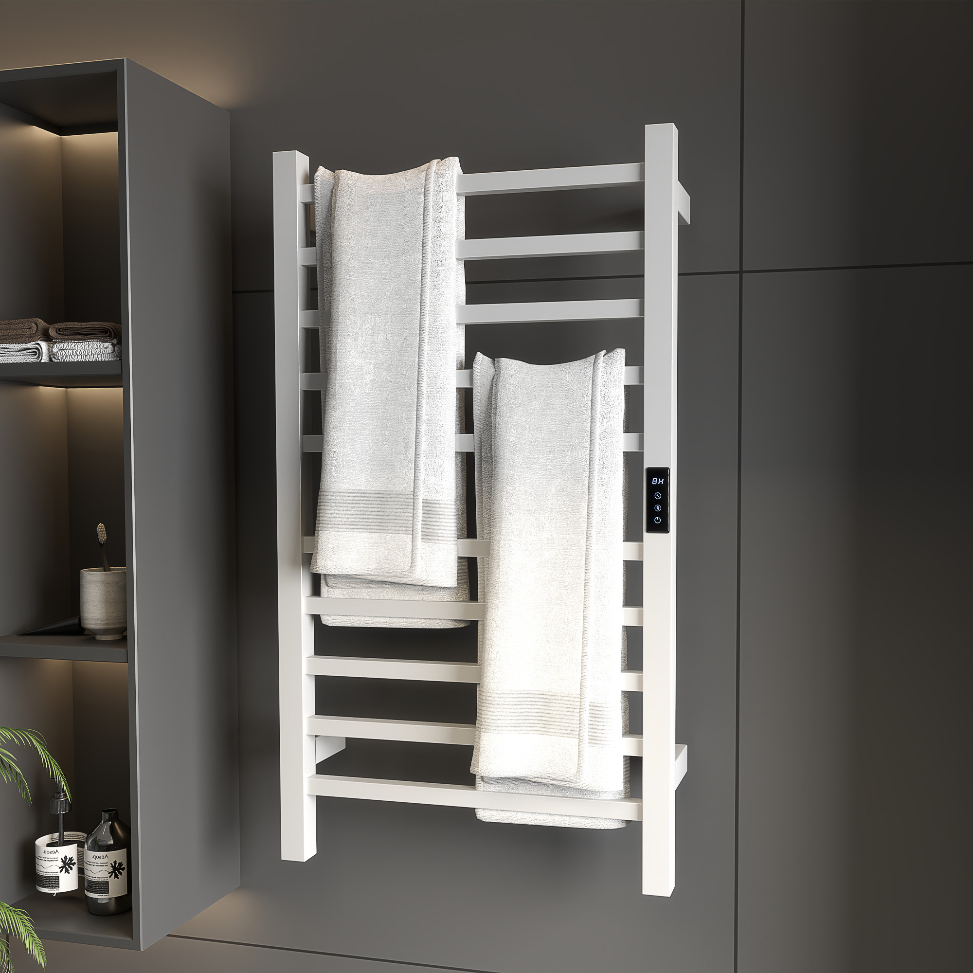 Toallero eléctrico 850-338V90WT HOMCOM, Blanco