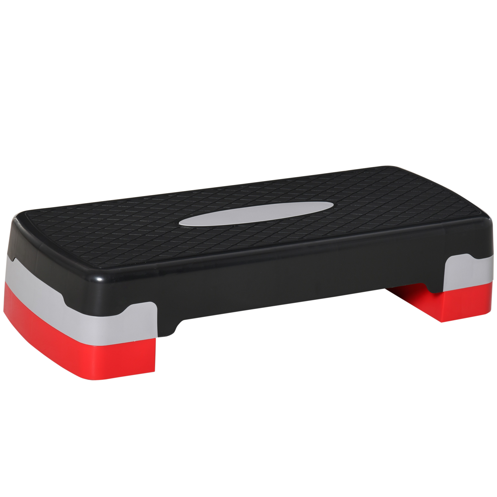 Piattaforma step nera e rossa con centro grigio.