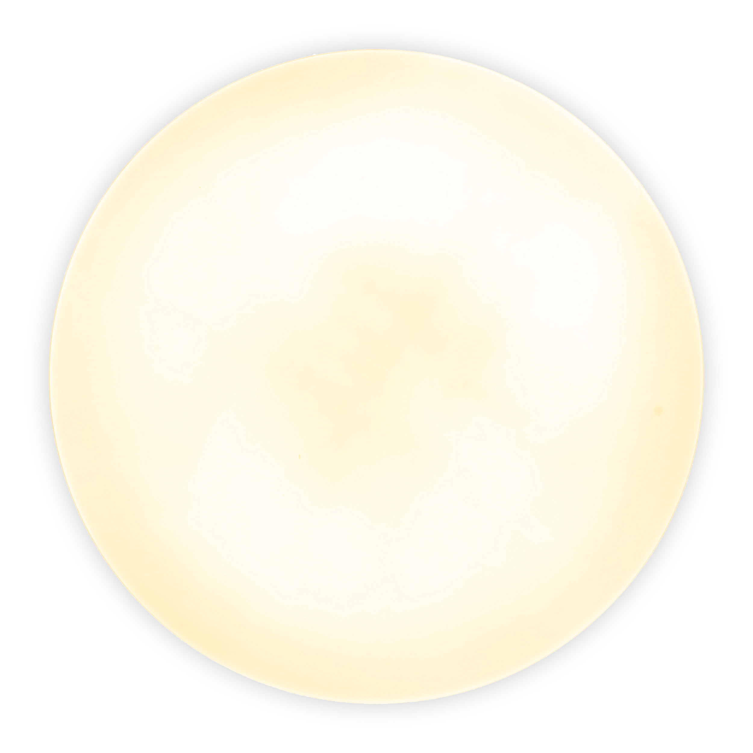 Eine helle, kreisförmige Lichtquelle, die mit gelbem Licht leuchtet.