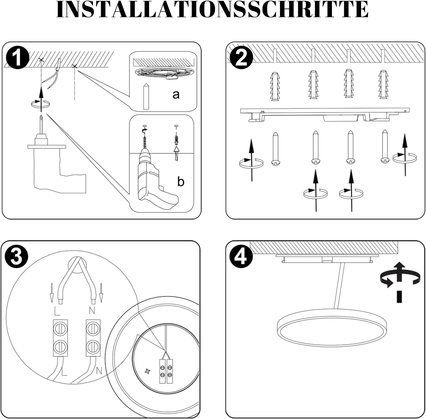 Instrucciones paso a paso para instalar una lámpara de techo.