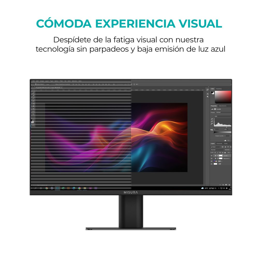 Un monitor di computer nero con uno schermo scuro. Viene mostrato un display distorto e un'interfaccia software.
