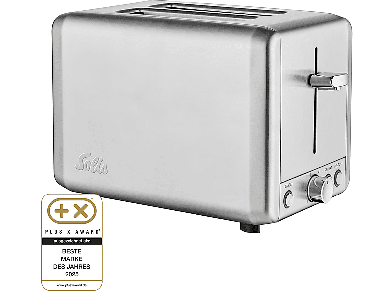 SOLIS Typ 8002 2-Schlitz-Toaster Silver (925 Watt, Schlitze: 2)