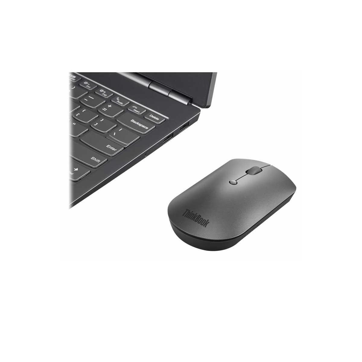 Mysz ThinkBook i klawiatura, oba na białej powierzchni.