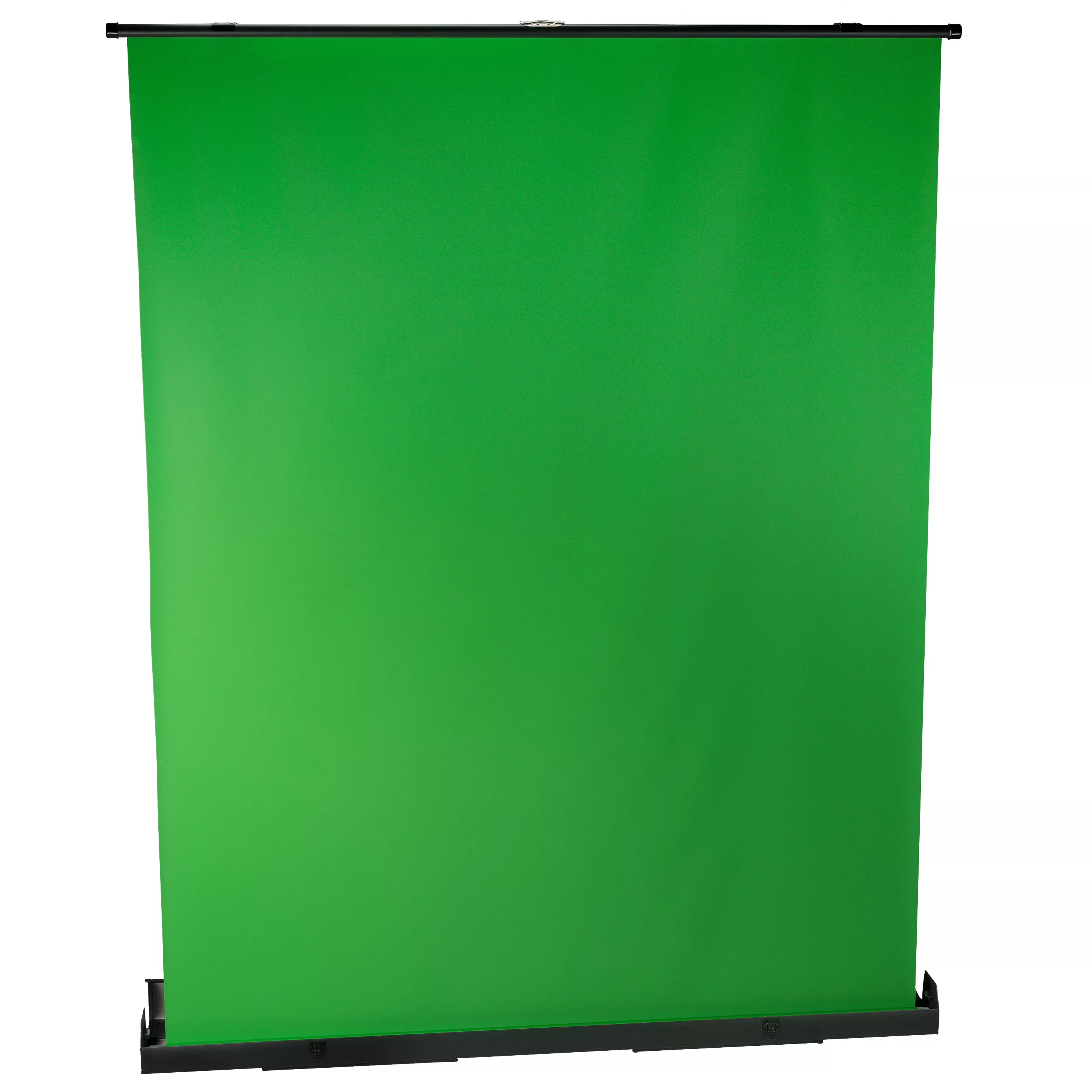 Se muestra un telón de fondo verde, con un marco negro. Es una forma rectangular vertical.