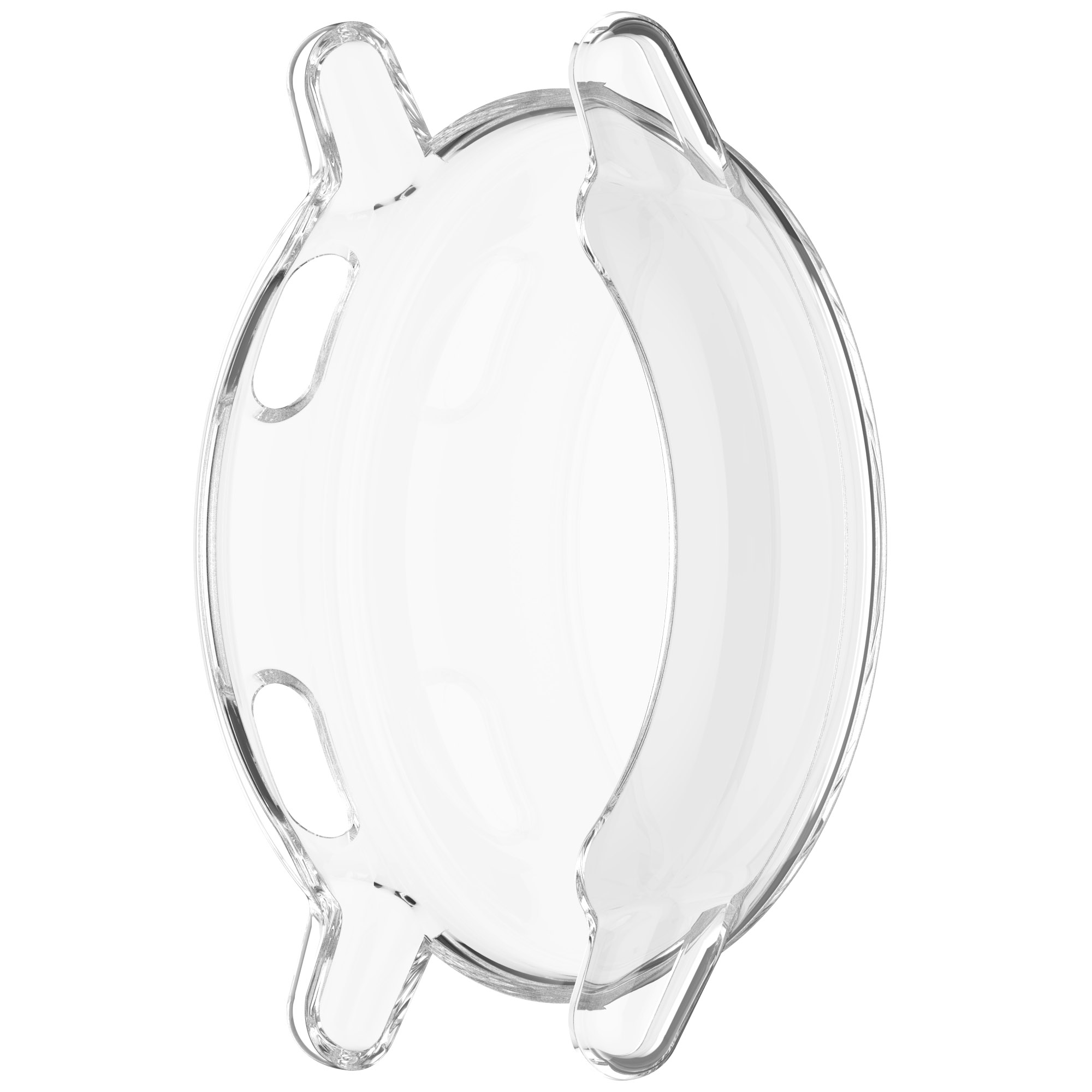 Cassa dell'orologio trasparente con un aspetto chiaro.
