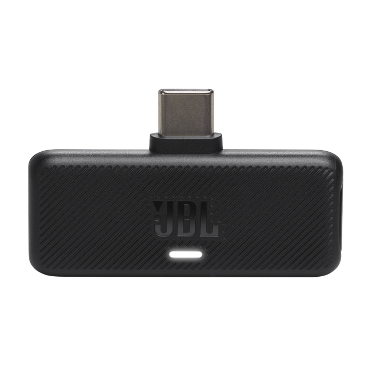 Czarny adapter audio USB-C JBL z białym światłem.