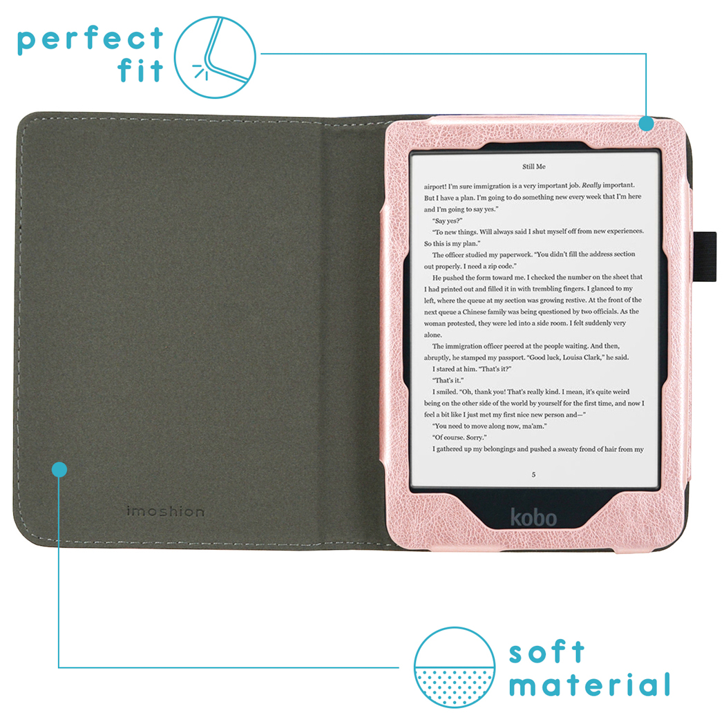 IMOSHION Vegan Leather Bookcase geschikt voor Kobo Clara HD Beschermhoes