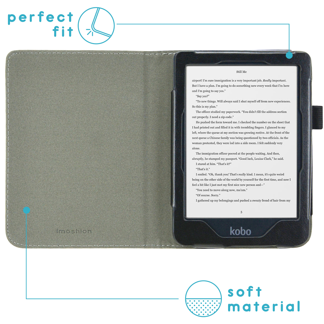 IMOSHION Vegan Leather Bookcase geschikt voor Kobo Clara HD Beschermhoes