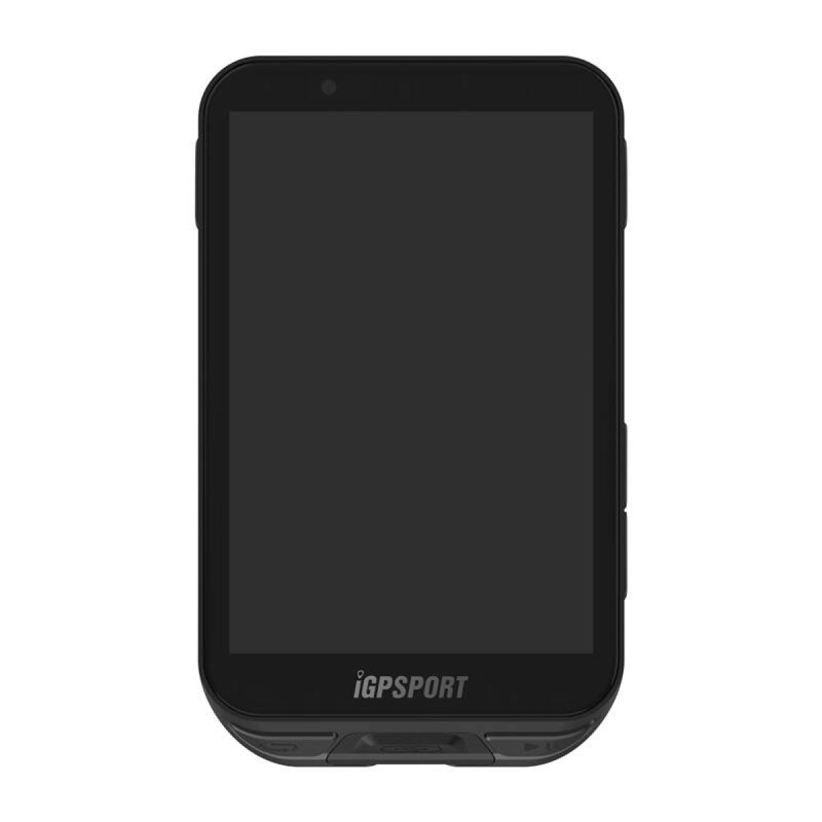 Schwarzes GPS-Sportgerät mit schwarzem Display.