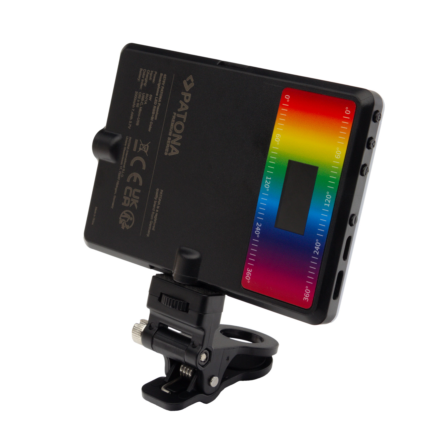 Schwarzes LED-Licht mit farbigen Lichtern.
