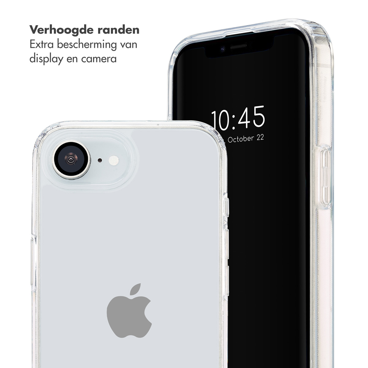 Deux téléphones dans des étuis de protection. Un avec l'heure 10:45 affichée.