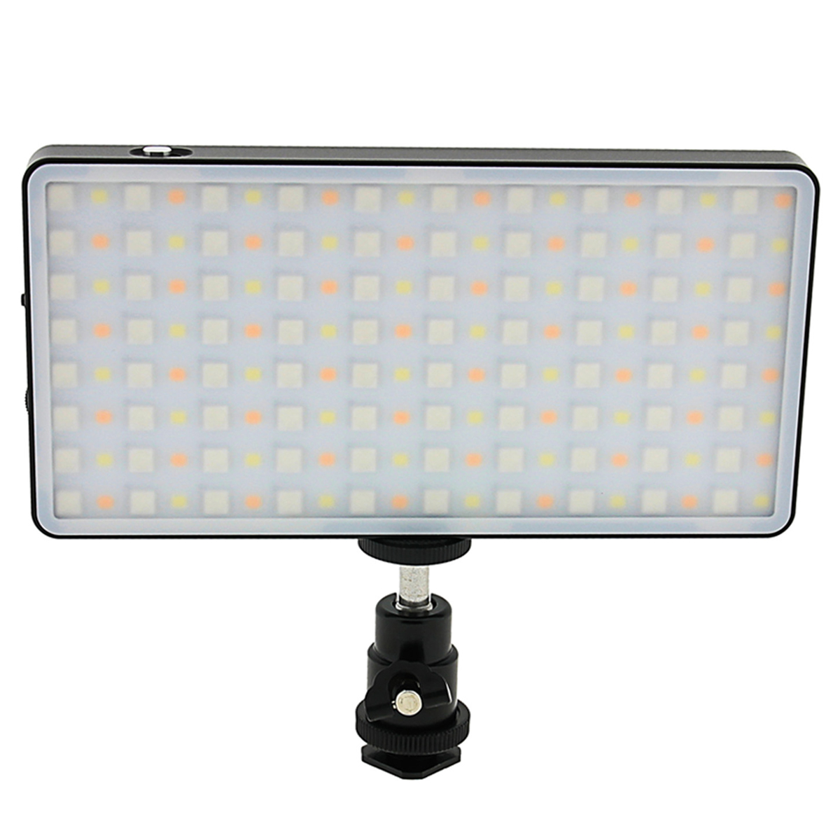 Lumière LED noire et argentée. Forme rectangulaire avec support réglable.