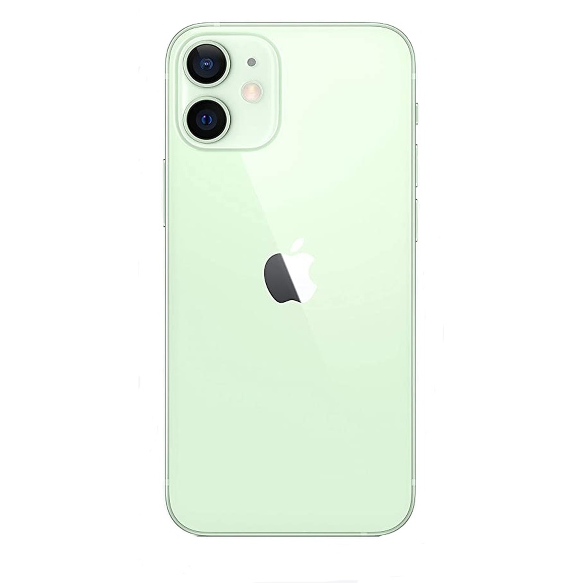 Retro iPhone verde. Doppie fotocamere, logo Apple e superficie lucida.