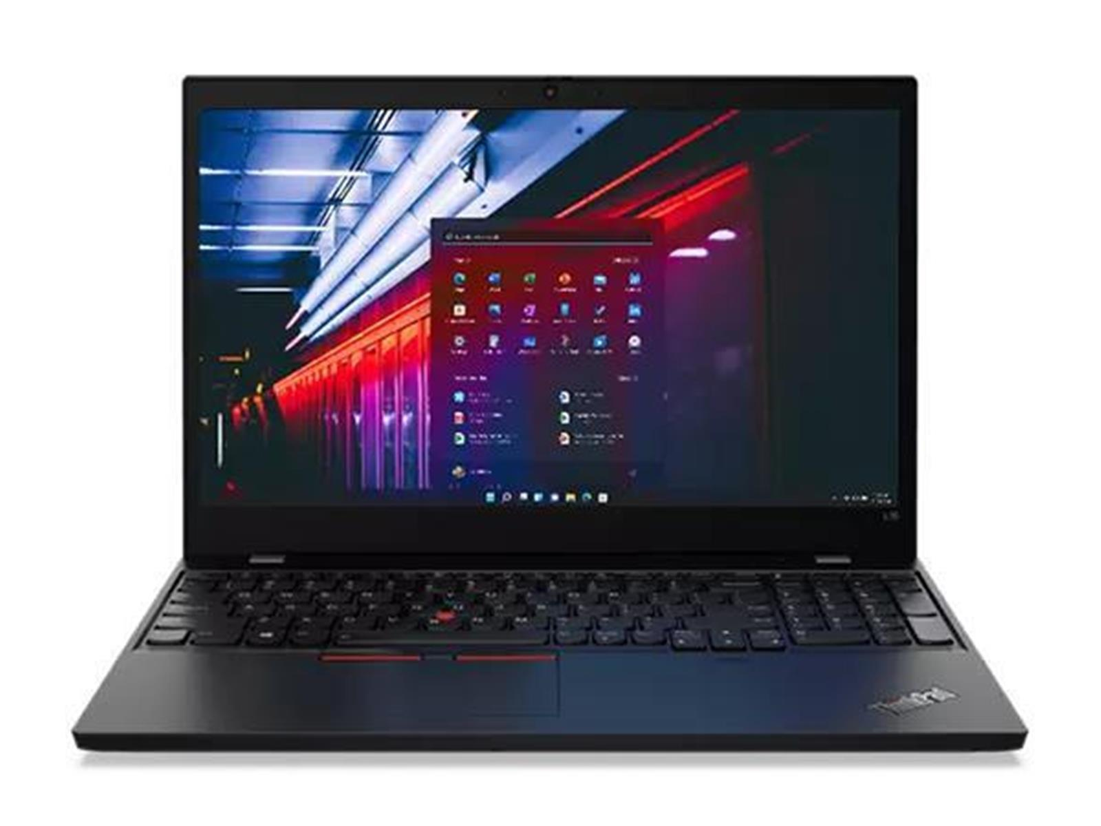 Schwarzer Laptop, der einen Bildschirm mit App-Symbolen und roter Leiste zeigt. Weißer Hintergrund.