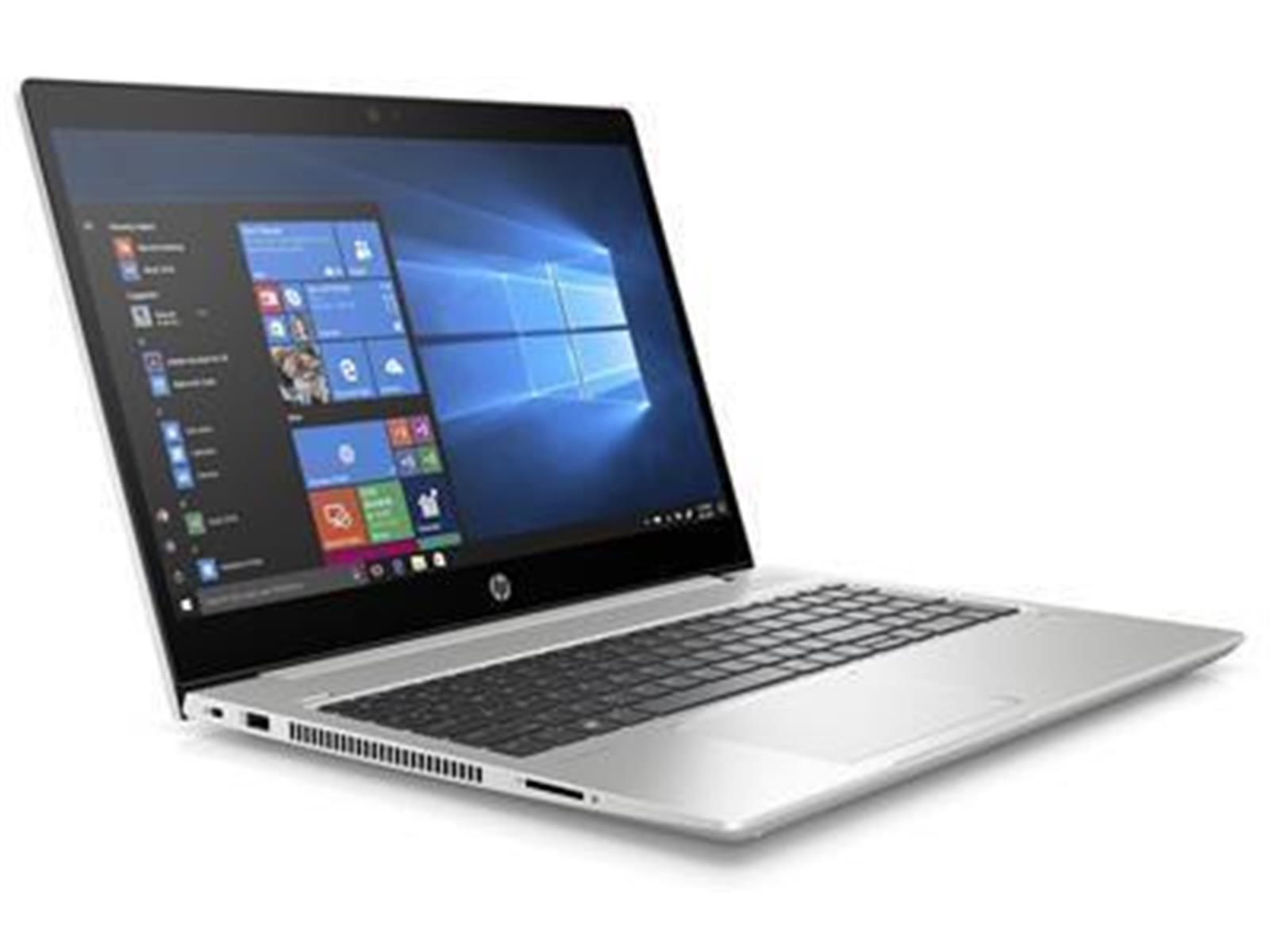 Silberner Laptop auf weißem Hintergrund. Bildschirm zeigt Windows-Oberfläche mit Symbolen. Tastatur und Touchpad sichtbar.