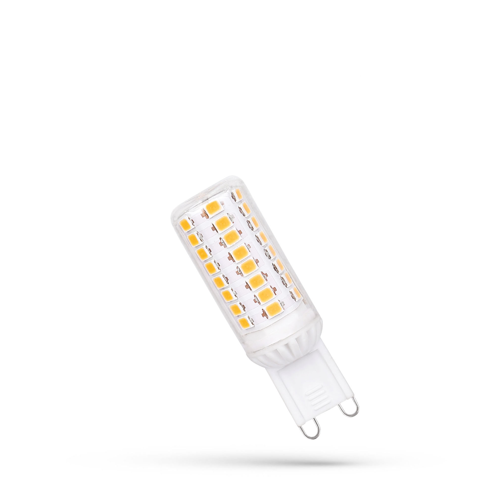 LED-Glühbirne mit kleinen gelben Lichtern im Inneren.