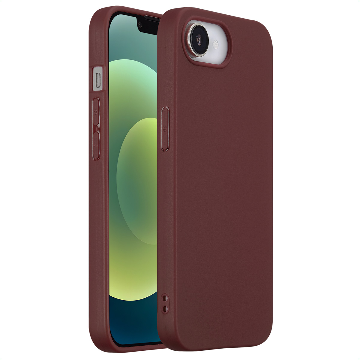 Eine rote Handyhülle mit einem Telefon darin. Die Hülle ist offen, das Telefon ist sichtbar.